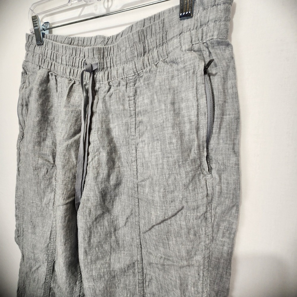 ATHLETA Cabo Linen Jogger Gray 100% Linen Exercise Yoga Pilates Size M - Picture 3 of 10